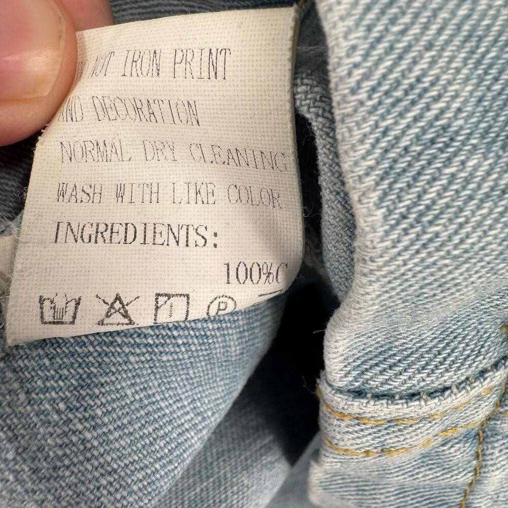 Alex Vinash New York Bow Front Denim Jacket Womens Medium Blue Light Wash - Picture 10 of 13